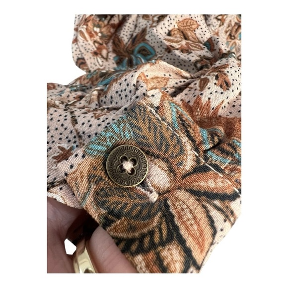 Mason Belle Country Outfitters Split Neck Ruffle Collar Full Sleeve Drape NEW - Picture 3 of 14